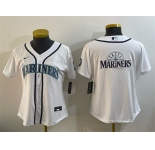Women's Seattle Mariners Team Big Logo White Cool Base Stitched Baseball Jersey