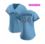 WOMEN'S TORONTO BLUE JAYS #34 KEVIN GAUSMAN BLUE JERSEY