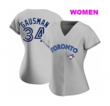 WOMEN'S TORONTO BLUE JAYS #34 KEVIN GAUSMAN GRAY ROAD JERSEY