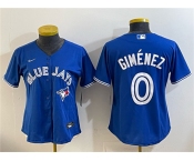 Women's Toronto Blue Jays #0 Andrés Giménez Blue Cool Base Stitched Baseball Jersey