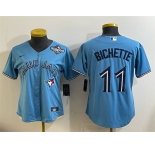 Women's Toronto Blue Jays #11 Bo Bichette Blue 2025 World Series Cool Base Stitched Baseball Jersey