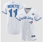 Women's Toronto Blue Jays #11 Bo Bichette White 2025 World Series Home Cool Base Stitched Baseball Jersey