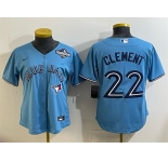Women's Toronto Blue Jays #22 Ernie Clement Blue 2025 World Series Cool Base Stitched Baseball Jersey