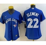 Women's Toronto Blue Jays #22 Ernie Clement Blue Cool Base Jersey