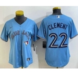 Women's Toronto Blue Jays #22 Ernie Clement Light Blue Cool Base Jersey