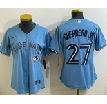 Women's Toronto Blue Jays #27 Vladimir Guerrero Jr Light Blue Cool Base Jersey