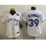 Women's Toronto Blue Jays #39 Trey Yesavage White 2025 World Series Home Cool Base Stitched Baseball Jersey