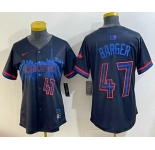 Women's Toronto Blue Jays #47 Addison Barger Black 2024 City Connect Limited Stitched Jersey
