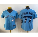 Women's Toronto Blue Jays #77 Louis Varland Blue Stitched Baseball Jersey