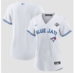 Women's Toronto Blue Jays Blank White 2025 World Series Home Cool Base Stitched Baseball Jersey