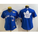Women's Toronto Blue Jays & Leafs Royal 2025 World Series With White Leafs Logo Cool Base Stitched Baseball Jersey