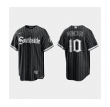 Youth Chicago White Sox #10 Yoan Moncada 2021 City Connect Replica Black Jersey