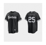 Youth Chicago White Sox #25 Andrew Vaughn 2021 City Connect Replica Black Jersey