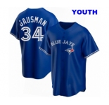 YOUTH TORONTO BLUE JAYS #34 KEVIN GAUSMAN ROYAL ALTERNATE JERSEY