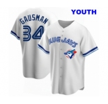 YOUTH TORONTO BLUE JAYS #34 KEVIN GAUSMAN WHITE HOME COOPERSTOWN COLLECTION JERSEY