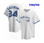 YOUTH TORONTO BLUE JAYS #34 KEVIN GAUSMAN WHITE HOME JERSEY