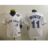 Youth Toronto Blue Jays #11 Bo Bichette White 2025 World Series Cool Base Stitched Baseball Jersey