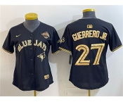 Youth Toronto Blue Jays #27 Vladimir Guerrero Jr. Black Gold 2025 American League Champions Limited Stitched Jersey