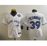 Youth Toronto Blue Jays #39 Trey Yesavage White 2025 World Series Cool Base Stitched Baseball Jersey