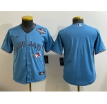 Youth Toronto Blue Jays Blank Blue 2025 World Series Cool Base Stitched Baseball Jersey
