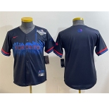 Youth Toronto Blue Jays Blank Navy 2025 World Series City Connect Limited Stitched Baseball Jersey