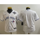Youth Toronto Blue Jays Blank White 2025 World Series Cool Base Stitched Baseball Jersey