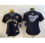Youth Toronto Blue Jays Team Big Logo Black Gold 2025 American League Champions Limited Stitched Jersey