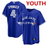 Youth toronto blue jays #4 george springer blue stitched mlb cool base nike jersey