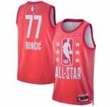 Men 2022 All Star 77 Luka Doncic Maroon Basketball Jersey