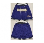 Men's Baltimore Ravens Purple Shorts (Run Small)