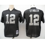 Oakland Raiders #12 Ken Stabler Black Throwback Jersey