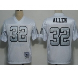 Oakland Raiders #32 Marcus Allen White With Silver Throwback Jersey