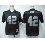 Oakland Raiders #42 Ronnie Lott Black Throwback Jersey