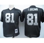 Oakland Raiders #81 Tim Brown Black Throwback Jersey