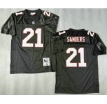 Men's Atlanta Falcons #21 Deion Sanders Black 1992 Throwback Jersey