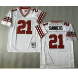 Men's Atlanta Falcons #21 Deion Sanders White 1989 Throwback Jersey