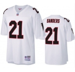 Men's Atlanta Falcons #21 Deion Sanders White Throwback Jersey