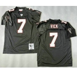 Men's Atlanta Falcons #7 Michael Vick Black 2003 Throwback Jersey