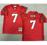 Men's Atlanta Falcons #7 Michael Vick Red 2003 Throwback Jersey