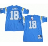San Diego Chargers #18 Charlie Joiner Light Blue Throwback Jersey