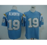 San Diego Chargers #19 Lance Alworth Light Blue Throwback Jersey