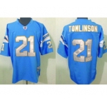 San Diego Chargers #21 LaDainian Tomlinson Light Blue Throwback Jersey