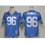 Seattle Seahawks #96 Cortez Kennedy Hall of Fame Blue Throwback Jersey
