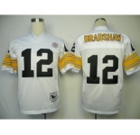 Pittsburgh Steelers #12 Terry Bradshaw White Throwback Jersey