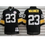 Pittsburgh Steelers #23 Mike Wagner Black Throwback Jersey