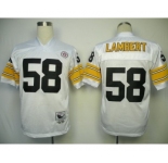 Pittsburgh Steelers #58 Jack Lambert White Throwback Jersey