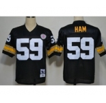 Pittsburgh Steelers #59 Jack Ham Black Throwback Jersey