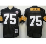Pittsburgh Steelers #75 Joe Greene Black Throwback Jersey