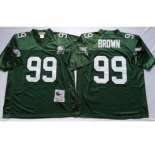 Eagles #99 Jerome Brown Green Throwback Jersey