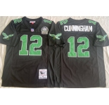 Men's Philadelphia Eagles #12 Randall Cunningham Black Throwback Stitched Football Jersey